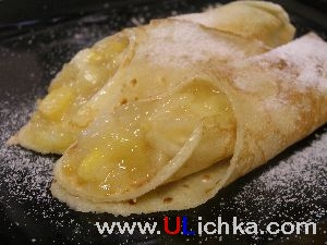 Десерт. Блинчики с яблоками.