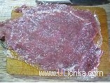 Блюда из мяса. Мясной рулет с курагой и базиликом.