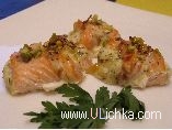 Rolls of trout with # cottage cheese