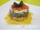 Salad with salted salmon