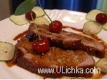 Veal with cherry